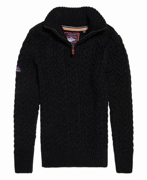 Superdry Jacob Henley Férfi Ugró Fekete | QWNYZ9472